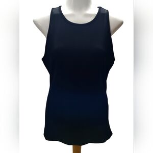 White House Black Market Black Ribbed Tank Top Size Large Stretch